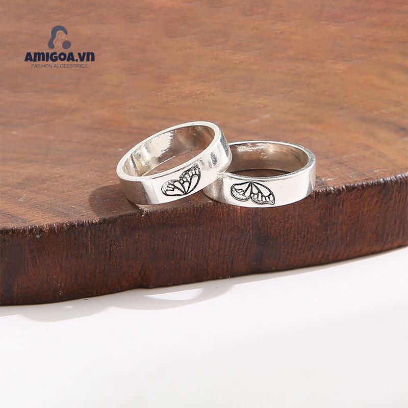 Bộ Nhẫn Kết Hợp Đơn Giản Cho Cặp Đôi