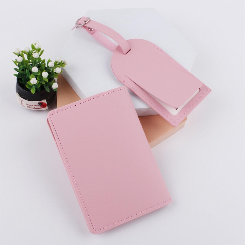 QQ 1 Set Bao Da PU Đựng Hộ Chiếu Thẻ Hành Lý Cho Cặp Đôi