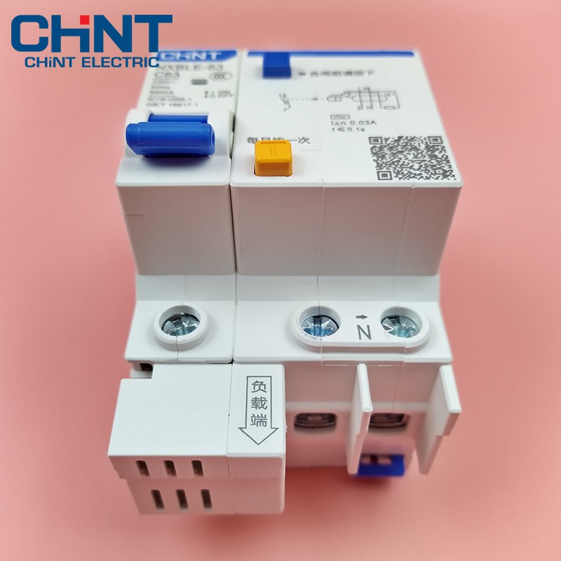 Aptomat chống giật CHINT ELCB cầu dao chống rò điện CB NXBLE-32 NXBLE-63 1P+N 16A 20A 25A 32A 40A 63A