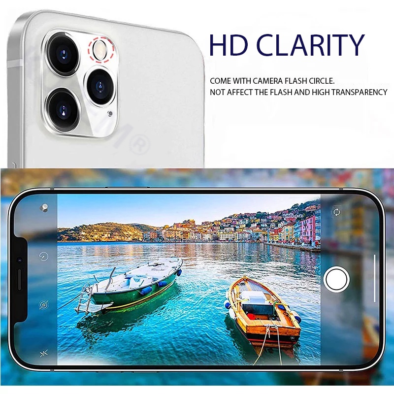 Set 2 miếng dán bảo vệ camera cho iPhone 14 13 12 11 Pro Max Mini