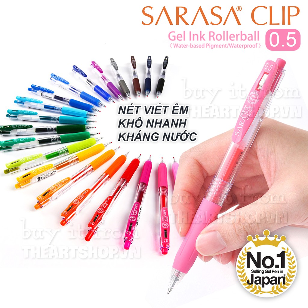 THEARTSHOP Bút gel ZEBRA SARASA CLIP JJ15, đầu bút 0.5mm