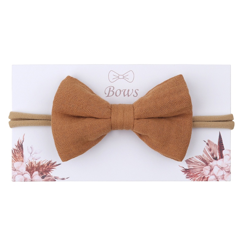 Băng Đô Nơ Co Giãn Bằng Vải Cotton Mềm Màu Trơn Thời Trang Cho Bé