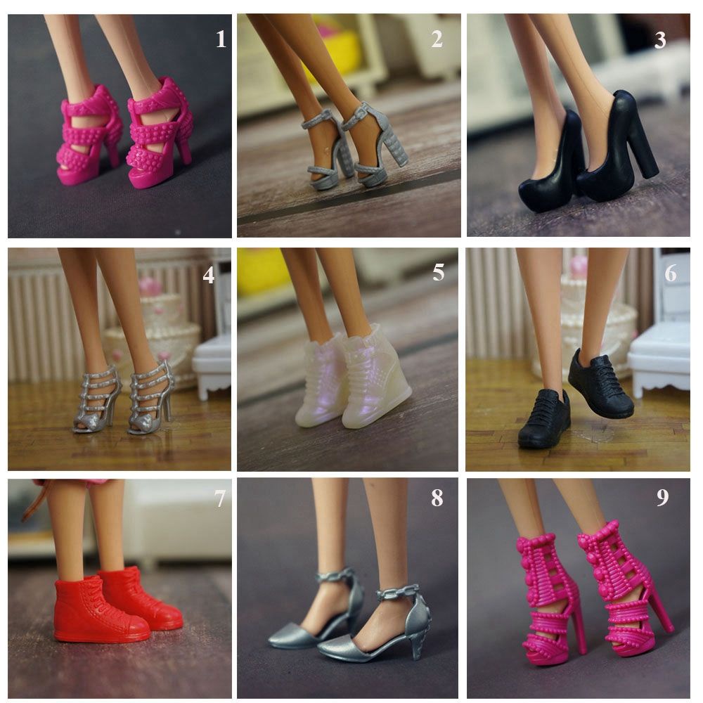 Giày cao gót bằng nhựa nhiều màu thời trang dành cho búp bê 1/6 24 phong cách tùy chọn