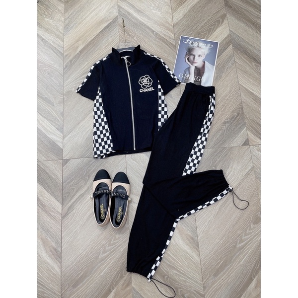 SÉT BỘ HOA TRÀ ÁO KHOÁ CỔ TRỤ