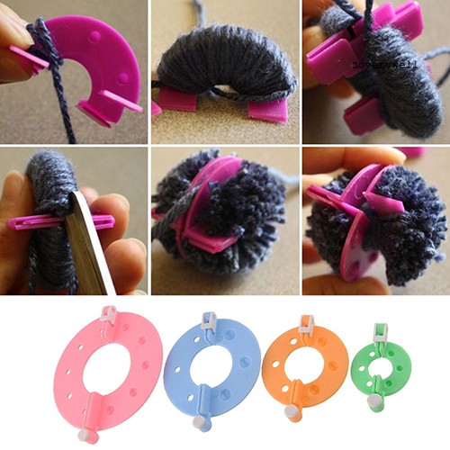 Bộ 8 Dụng Cụ Làm Quả Bóng Lông Dệt Thủ Công 4 Kích Thước