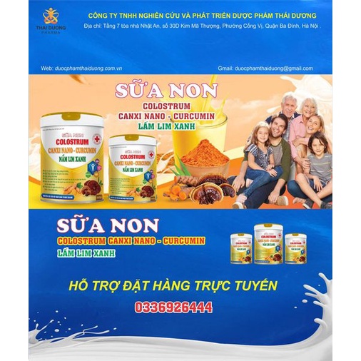 SỮA NON COLOSTRUM CANXI NANO CURCUMIN NẤM LIM XANH 900g