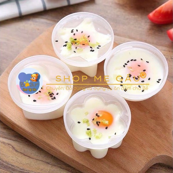 Khuôn hấp bánh, trứng, đồ ăn, làm caramen/pudding/flan/thạch (Sét 4c) kèm chổi quét silicon chống dính cho bé