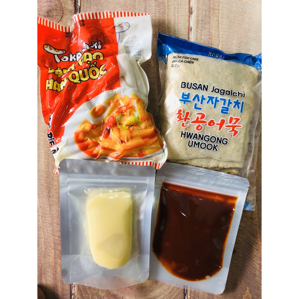 COMBO NẤU BÁNH GẠO CAY GREENFOOD (bánh gạo+sốt+chả cá+phô mai mozarrella)