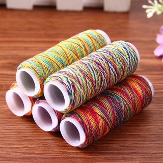 5pcs Rainbow Color Sewing Thread Hand Quilting Embroidery Sewing Thread