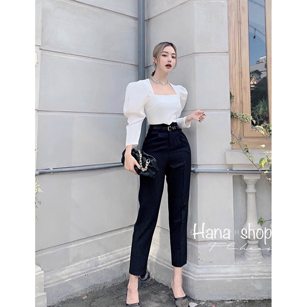 Quần baggy cạp cao có đai dáng mới nhất | BigBuy360 - bigbuy360.vn