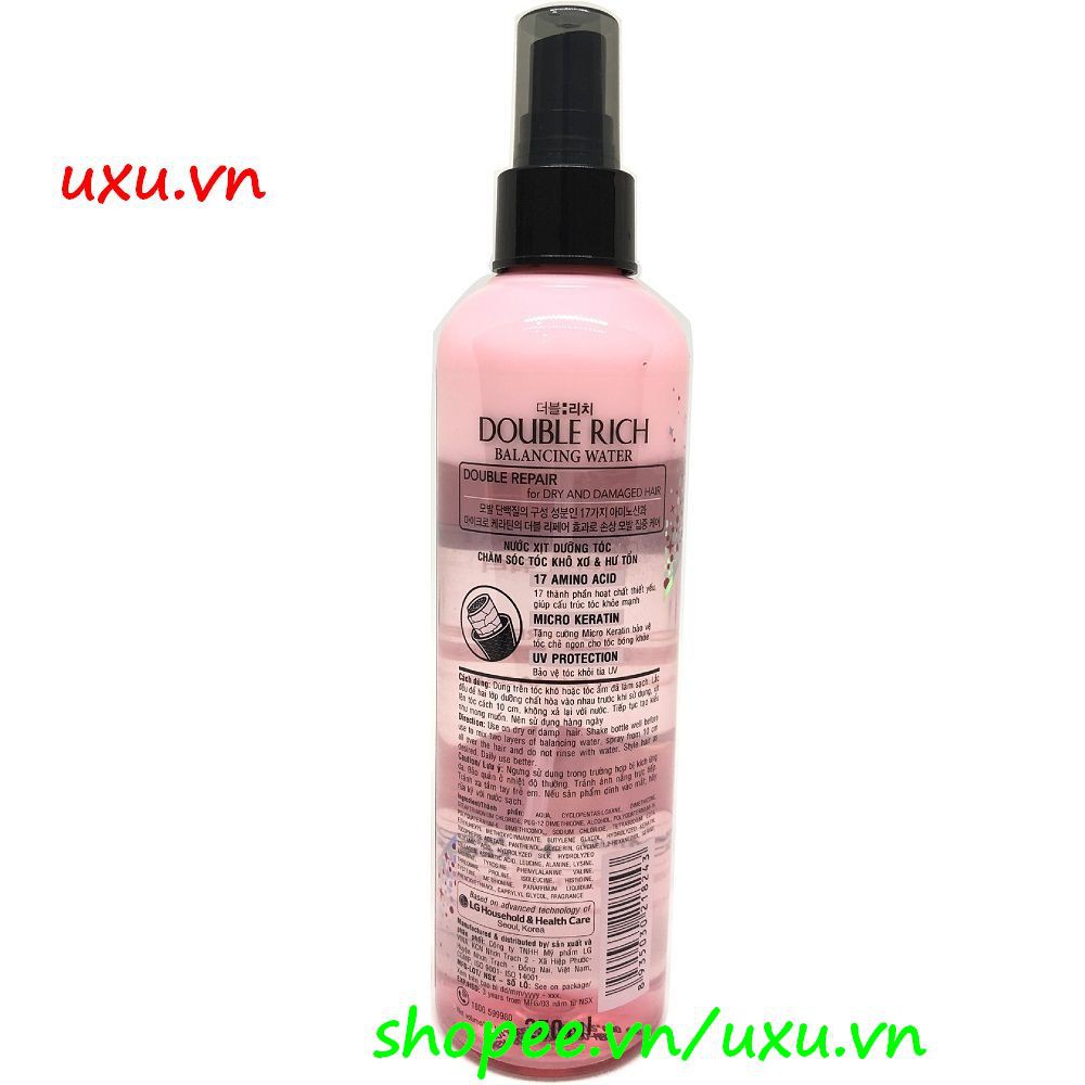 Xịt Dưỡng Tóc 250Ml Double Rich Cho Tóc Khô Xơ Dưỡng Tóc Chuyên Sâu, Với uxu.vn Tất Cả Là Chính Hãng.