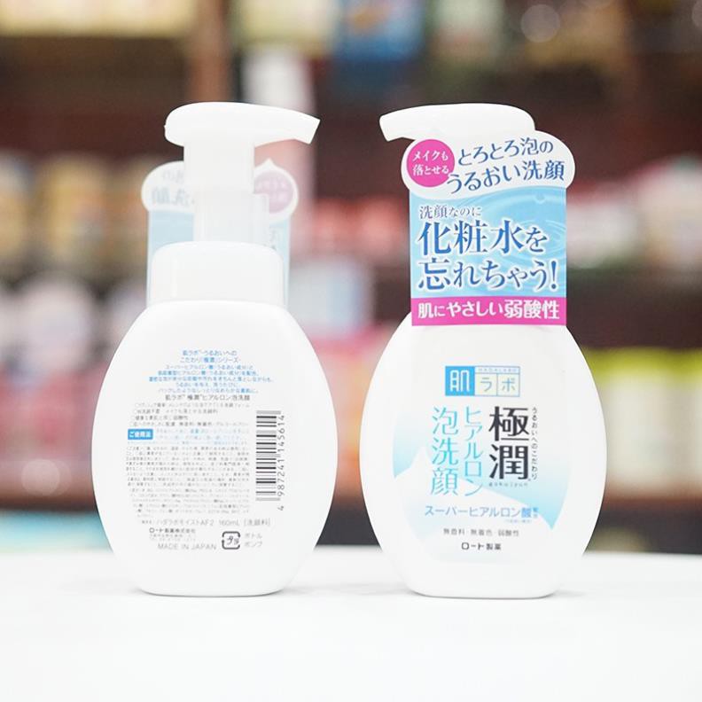 Sữa Rửa Mặt Hada Labo, Srm HadaLabo Gokujyun Foaming Cleanser Tạo Bọt 160ml Màu Xanh, Trắng