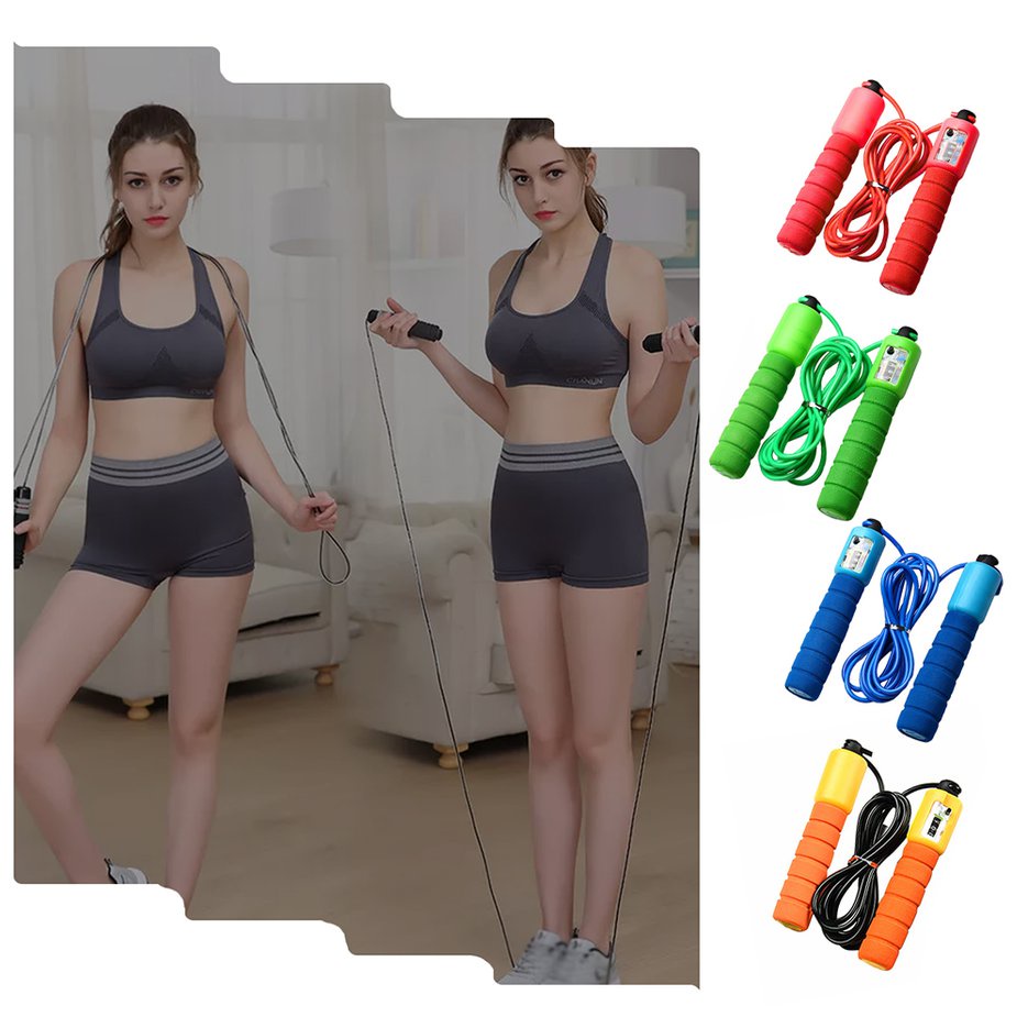 Dây nhảy đếm số tự động bằng nhựa mềm dẻo có thể điều chỉnh độ dài