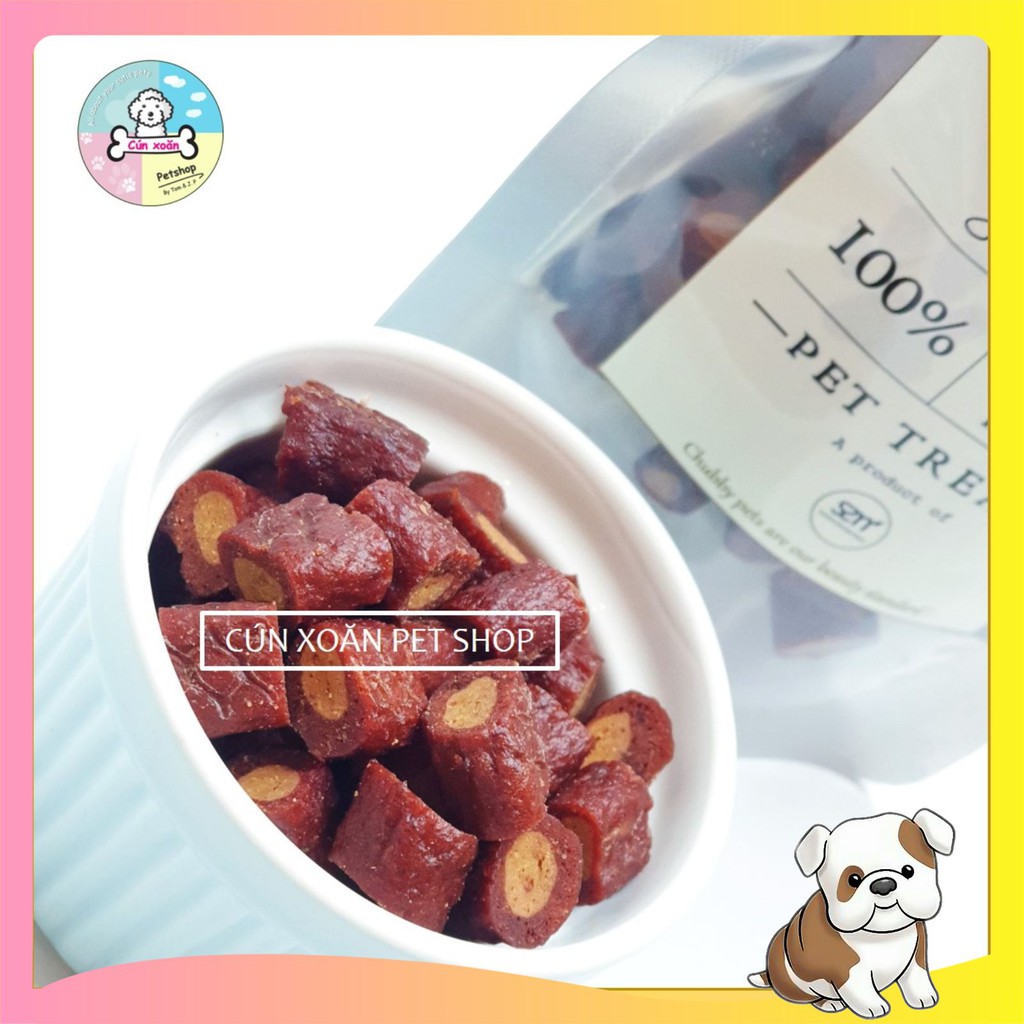 Bánh thưởng cho chó Sumiho Feast (Viên bò lòng đỏ trứng) (Túi 100gr) Thức ăn cho chó từ 2 tháng tuổi