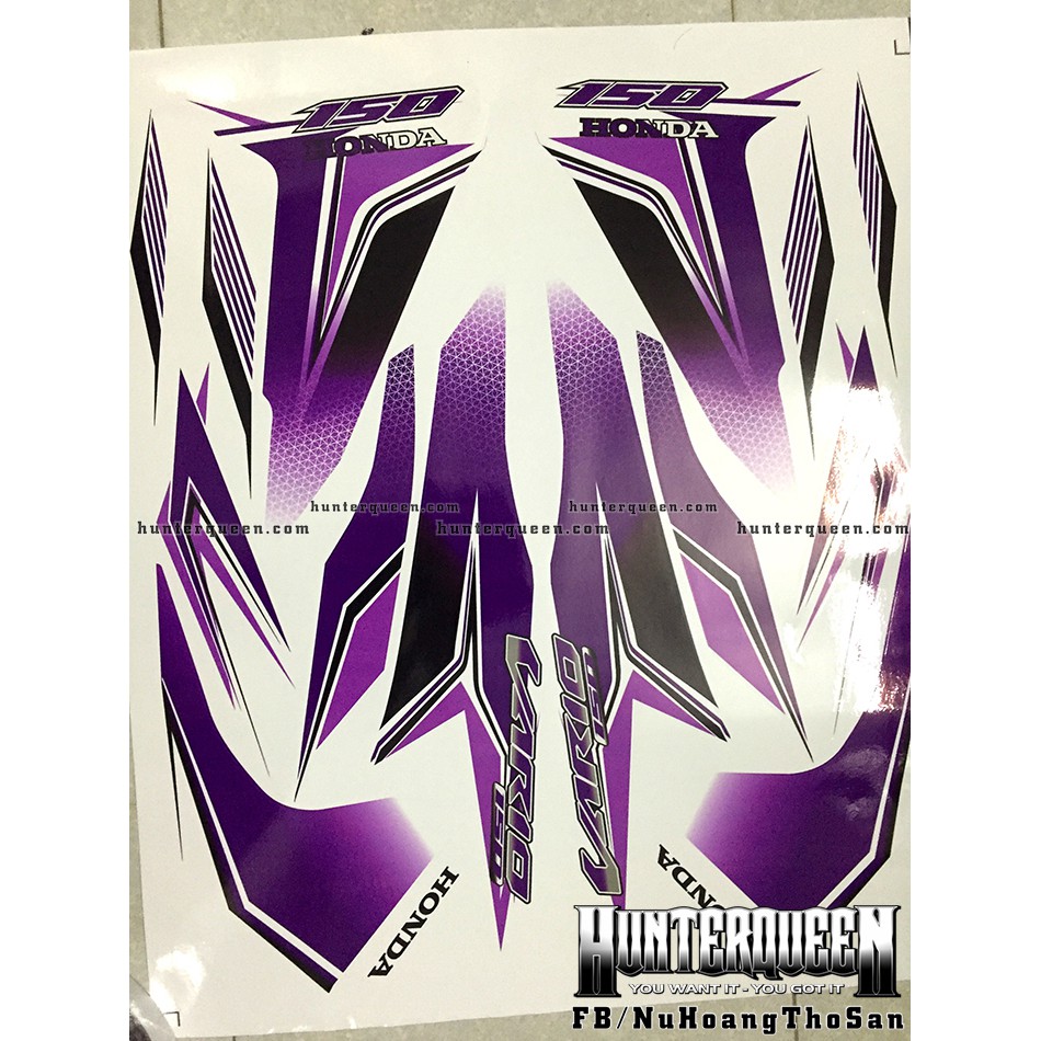 Tem rời Vario 2018. Xe trắng, tem tím. Thay đổi màu sắc và chi tiết theo yêu cầu. Sắc nét, bền màu