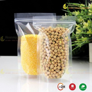 Túi Zip Túi Ziper Đáy Đứng 2 Mặt Trong Đựng Thực Phẩm Đồ Khô Hàng Đẹp Trong Suốt