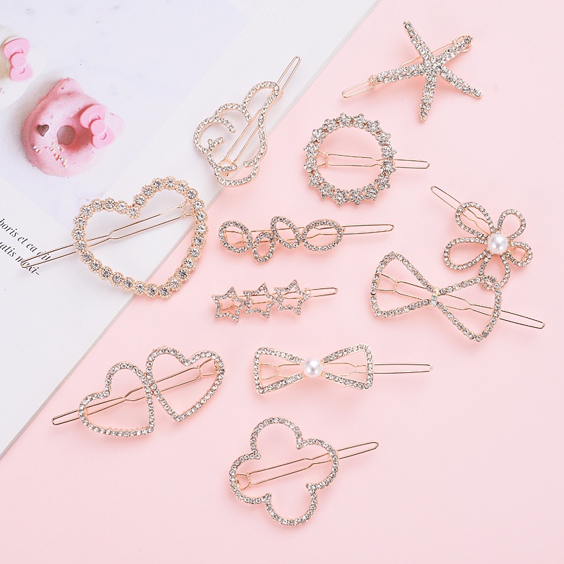 Kẹp tóc hàn quốc đính đá, ngọc trai - Kẹp tóc mái cute cho bé - Phụ kiện thời trang