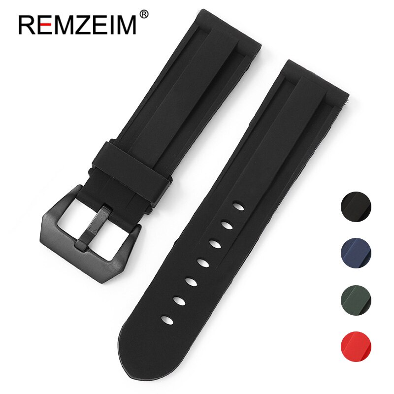 Mềm Dây Đeo Đồng Hồ Thể Thao 22mm 24mm 26mm Bằng Cao Su Silicon Chống Thấm Nước Cho Nam