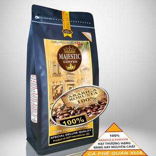 Cà phê Arabica Robusta rang xay nguyên chất thơm ngon - Majestic Coffee - Quán Xưa - 500g