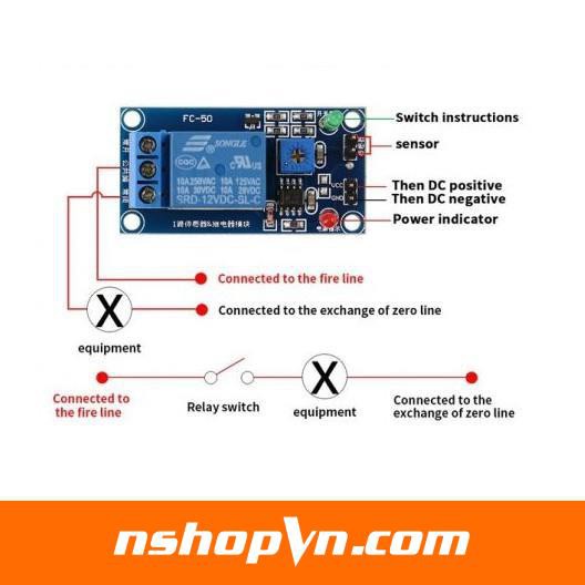 Cảm biến mưa relay 12VDC
