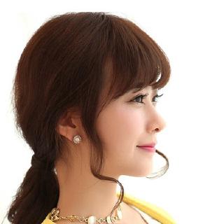 (Hàng Mới Về) Tóc Mái Giả Mini Kiểu Xoăn Xuyên Thấu Không Đường May Có Kẹp