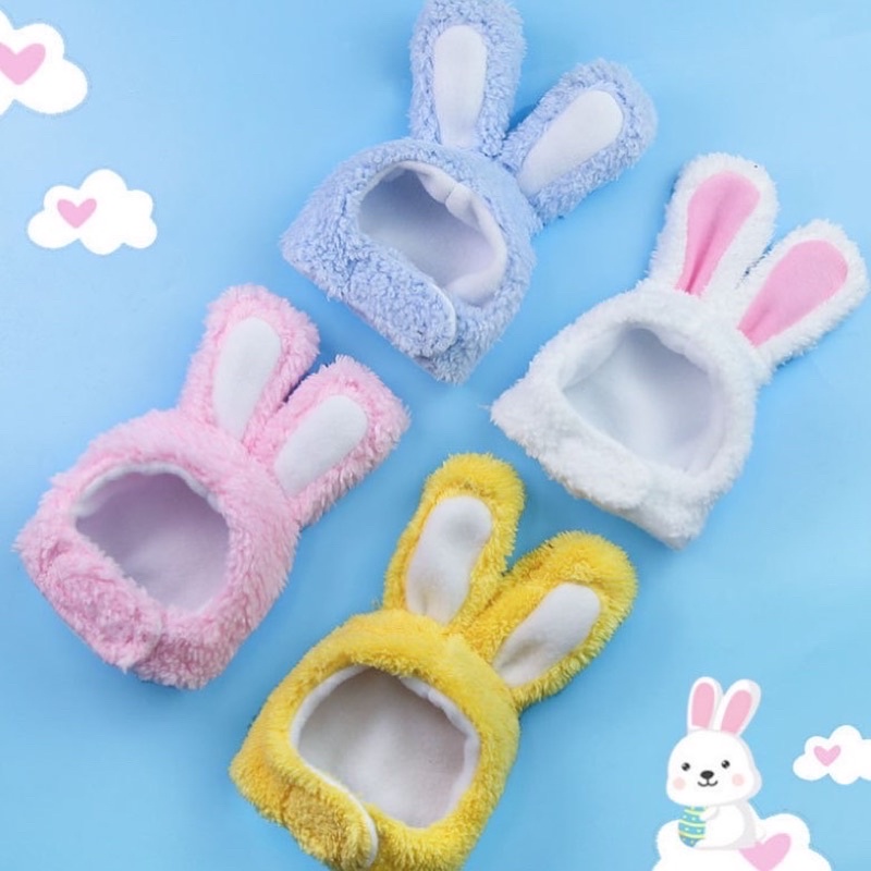 Mũ lông tai thỏ cho thú cưng siêu cute, nón cho chó mèo
