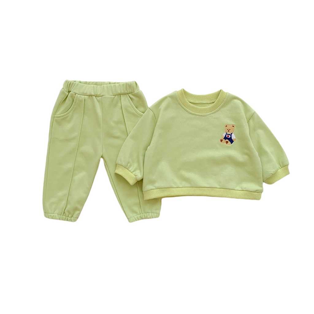 Bộ Áo Sweater Dài Tay In Hoạt Hình Phối Quần Dài Thời Trang Thu Đông Cho Bé Sơ Sinh 0-3 Tuổi