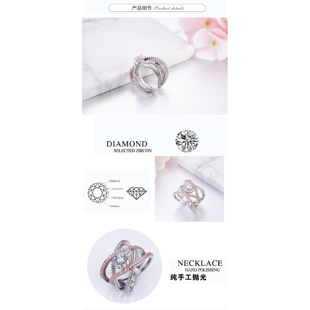 Nhẫn Đeo Tay Kim Loại Đính Đá Thời Trang Cho Nữ