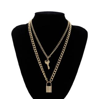 Dây Chuyền Lớp Mặt Hình Ổ Khóa Và Chìa Khóa Thời Trang Cho Nữ