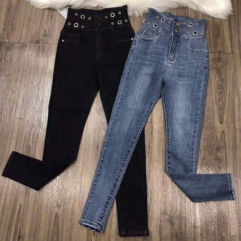 quần jean nữ lưng siêu cao 6 khuyên cs323