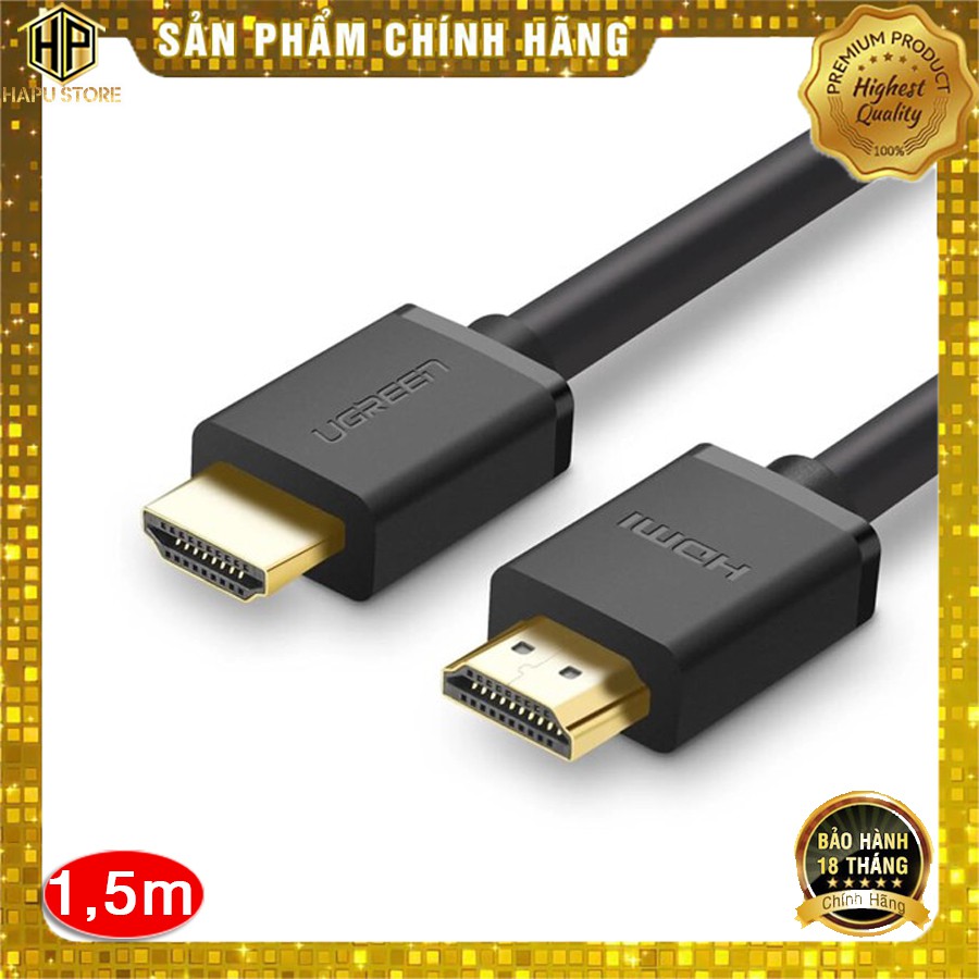 Cáp HDMI 2.0 Ugreen 60820 dài 1,5M hỗ trợ 4K, Ethernet chính hãng - Hapugroup