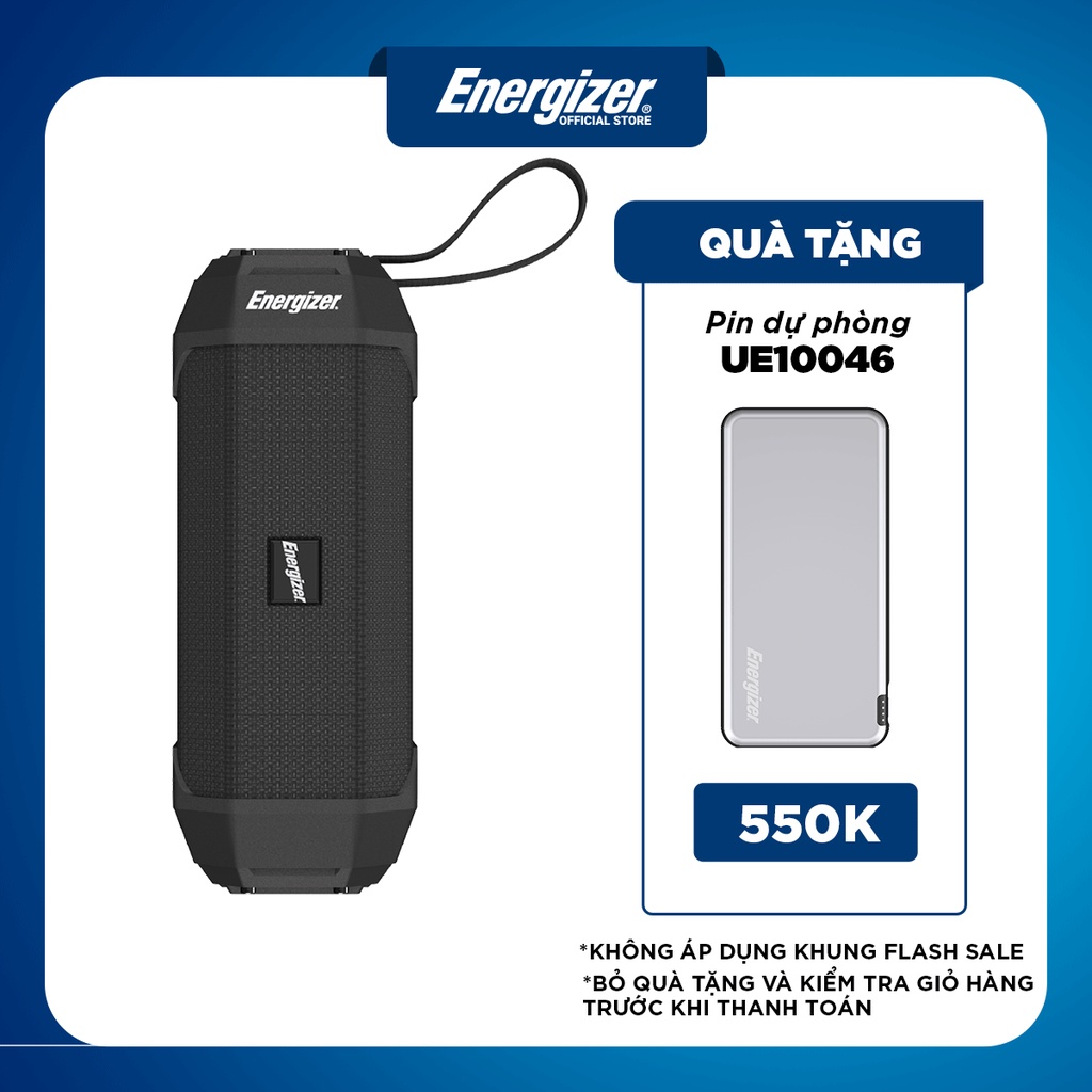 Loa Bluetooth di động Energizer BTS 104 - công suất 10W, tích hợp sạc dự phòng - Hàng Chính Hãng, Bảo Hành 2 Năm 1 Đổi 1