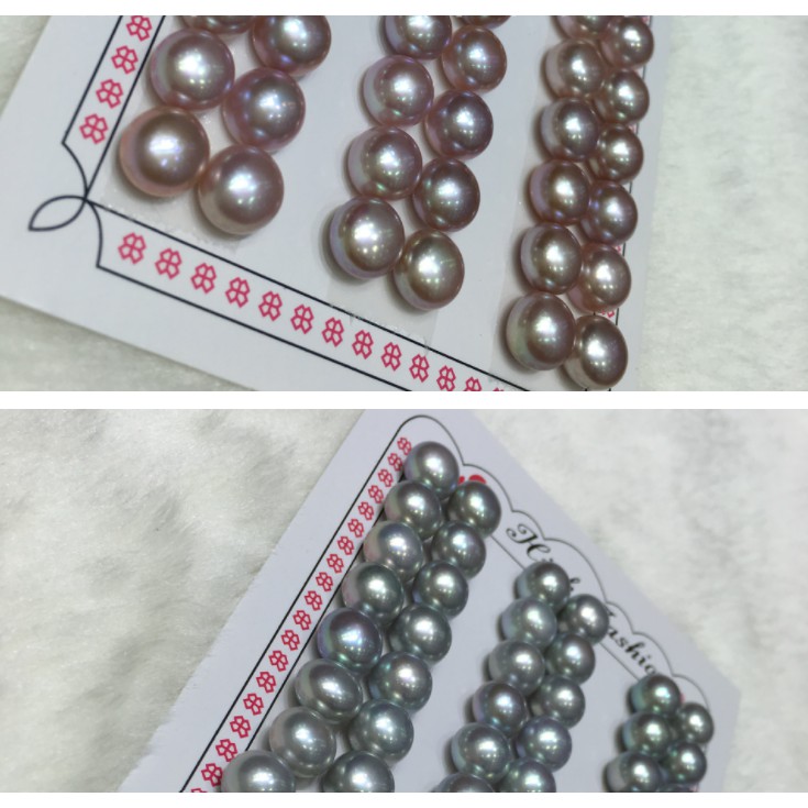 Hạt bán cầu 9 ly làm hoa tai