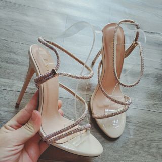 Giày sandal cao gót đính hạt 11P