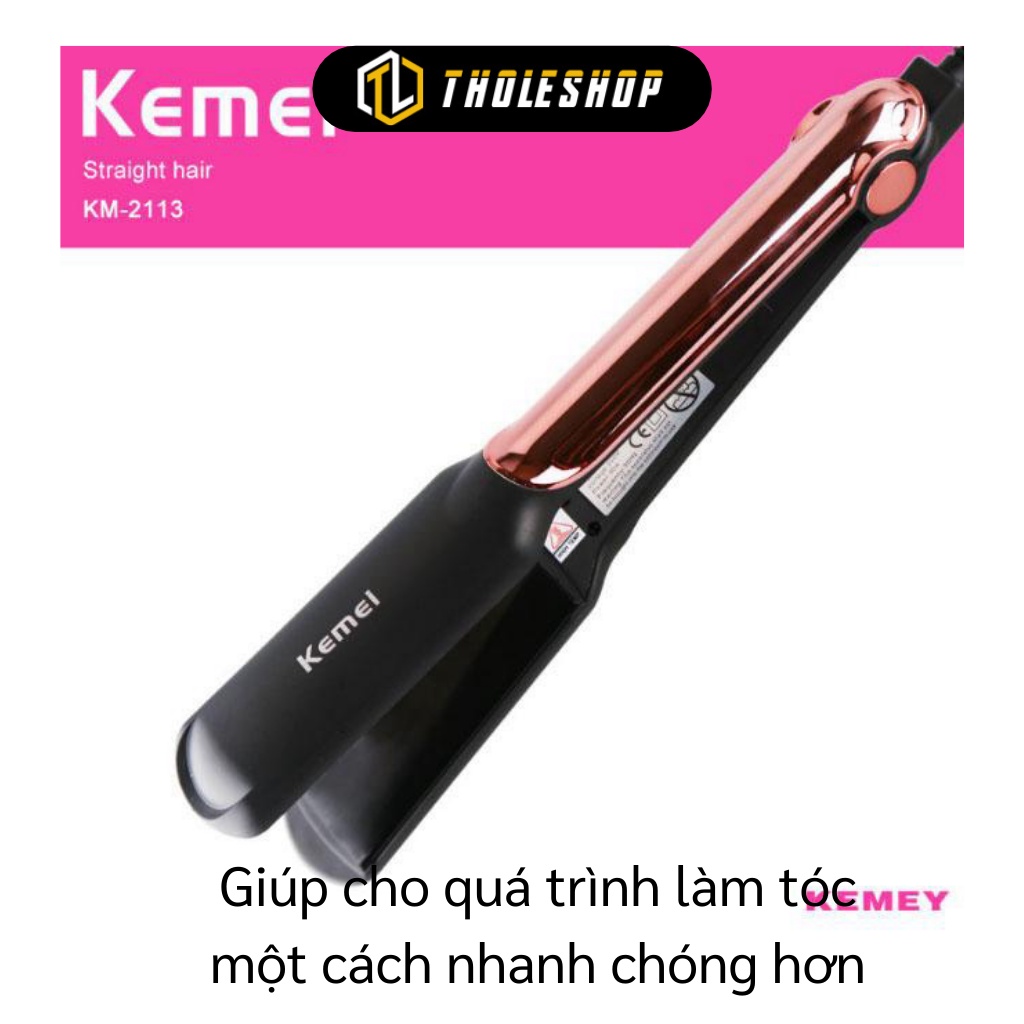 Máy Duỗi Tóc - Máy Làm Thẳng Tóc Kemei KM-2113 Đa Năng 2in1 4 Mức Chỉnh Nhiệt 6111