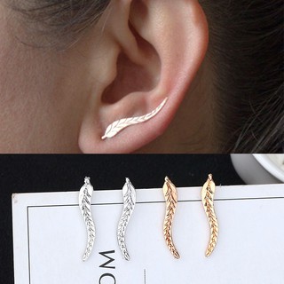 Bông tai hình chiếc lá kim loại