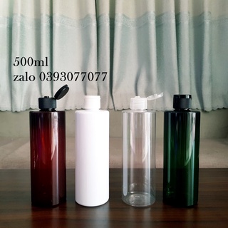 Chai 500ml nắp bật chai 500ml vai ngang nắp bật đủ màu, xanh, nâu, trong, đục