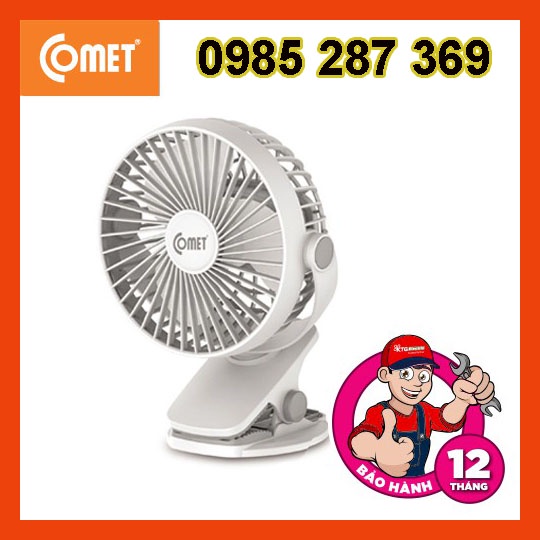 Quạt sạc COMET CRF0705 CHÍNH HÃNG [BH 12 tháng] (1 đổi 1). Quạt tích điện kẹp bàn sạc pin cao cấp