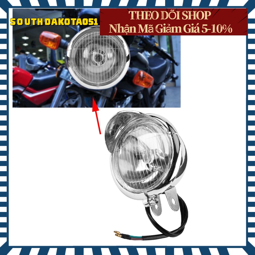 Hàng HOT Đèn pha sương mù Retro trợ sáng cho Xe máy Universal DC 12V 【Southdakota051】