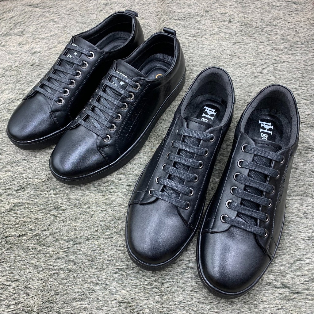 Giầy thể thao nam da bò thật in vân chữ