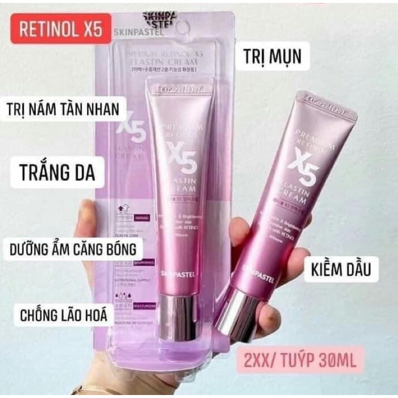 KEM TRẺ HÓA RETINOL X5 ELASTIN 0,1% CẢI LÃO HOÀN ĐỒNG – KHÔNG GÂY BONG TRÓC