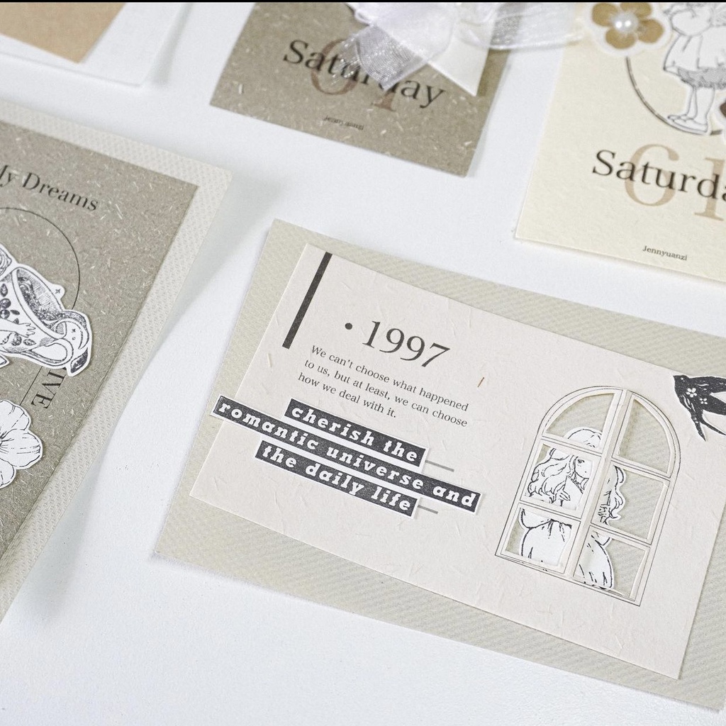 Saunery - Note trang trí nền giấy mỹ thuật vân nổi Vol.3 by Jenny Studio