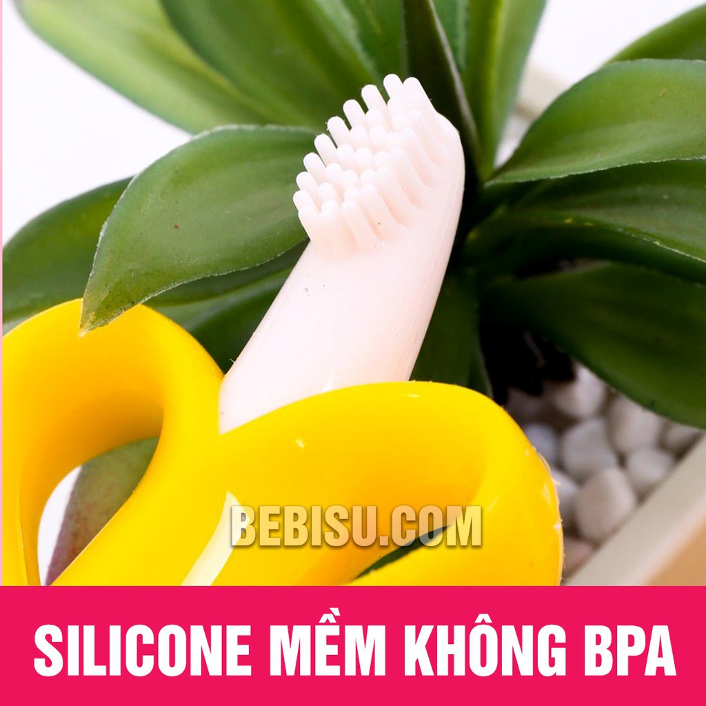 (SALE SIÊU RẺ) Gặm Nướu Chuối Mỹ 2 In 1 - Giảm Ngứa Lợi, Làm Sạch Miệng Cho Bé (KÈM Ảnh THẬT)