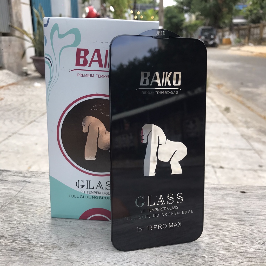 Cường lực Baiko cao cấp có chống bụi màng loa cho iPhone 11 11 Promax 12 12 Promax 13 13 Promax 14 Pro 14 Promax