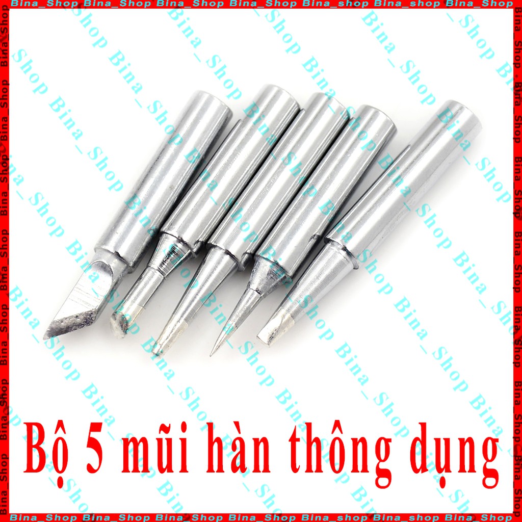 Bộ 5 mũi hàn thiếc thông dụng cho mỏ hàn 900M 908 908s 936