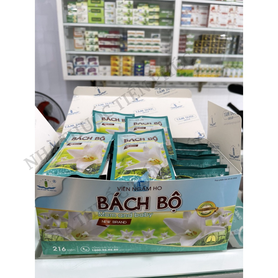 Viên ngậm ho BÁCH BỘ mom and baby giúp bổ phế, tiêu đờm, giảm ho, giảm đau họng, rát họng, ho khan