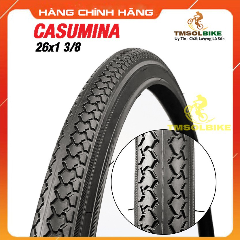 Vỏ Xe Đạp CASUMINA 26x1 3/8, Lốp Săm Ruột 3/8 (37-590)