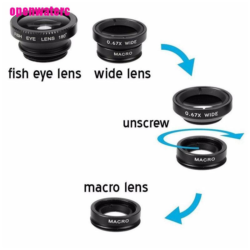 Ống Kính 3 Trong 1: Mắt Cá + Góc Rộng + Macro + Macro Cho Điện Thoại
