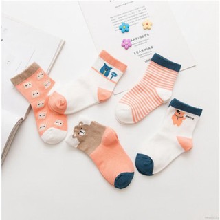 Set 5 đôi tất hình gấu hồng ngộ nghĩnh đủ size từ 1 đến 5 tuổi
