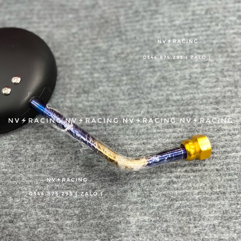 Gương  chiếu hậu kiểu tròn chân titan 2 màu gắn thông dụng nhiều dòng xe
